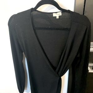 Wilfred Free black tie up wrap long sleeved top